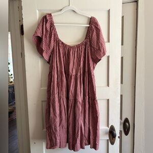 Old Navy Red Gingham Midi Dress